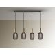 Pendule, Lustre suspendate - Lustra cu 4 pendule LED design modern Micron negru/auriu
