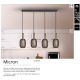 Pendule, Lustre suspendate - Lustra cu 4 pendule LED design modern Micron negru/auriu