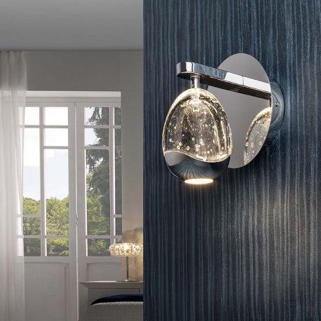 Aplice, corpuri de iluminat pentru pereti - Aplica de perete design modern ROCIO, crom