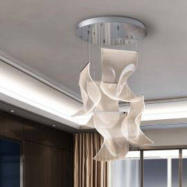 Candelabre, Lustre - Lustra LED dimabila design exclusivist Ø50cm Velos II crom