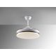 Lustre cu ventilator - Lustra LED cu Ventilator si telecomanda, lame retractabile Vento alb/bronz