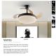 Lustre cu ventilator - Lustra LED cu Ventilator si telecomanda, lame retractabile Vento negru/bronz