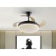 Lustre cu ventilator - Lustra LED cu Ventilator si telecomanda, lame retractabile Vento negru/bronz
