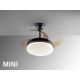 Lustre cu ventilator - Lustra LED cu Ventilator si telecomanda, lame retractabile Mini Vento negru/bronz