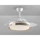 Lustre cu ventilator - Lustra LED cu Ventilator si telecomanda, lame retractabile HERON alb/auriu