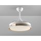 Lustre cu ventilator - Lustra LED cu Ventilator si telecomanda, lame retractabile HERON alb/auriu