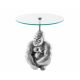 Masute Living - Masuta auxiliara design unicat Kong 45cm, argintiu