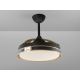 Lustre cu ventilator - Lustra LED cu Ventilator si telecomanda, lame retractabile HERON negru/auriu