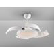 Lustre cu ventilator - Lustra LED cu Ventilator si telecomanda, lame retractabile Enzo alb