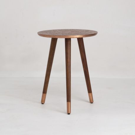 Masute Living - Masuta auxiliara design unicat Alcasar 50cm, cupru antic