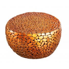 Masute Living - Masuta decorativa Stone Mosaic 72cm, cupru