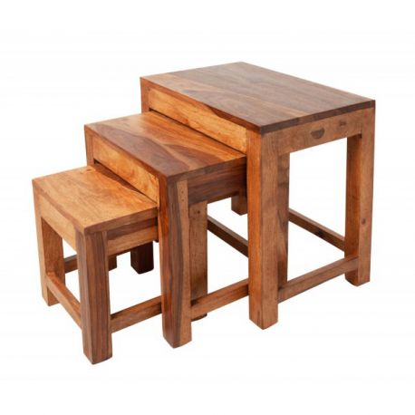 Masute Living - Set de 3 masute din lemn Monsoon Sheesham