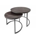 Set de 2 masute design industrial Elements Mango gri
