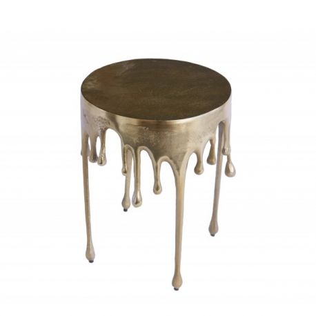 Masute Living - Masuta deosebita design picatura Liquid Line 51cm, argintiu