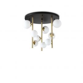 Lustre aplicate - Lustra aplicata design modern Perlage pl9 negru/alama/alb
