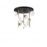 Lustra aplicata design modern Perlage pl9 negru/alama/alb