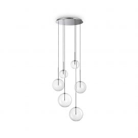 Pendule, Lustre suspendate - Lustra suspendata design modern Equinoxe sp6 crom/transparent