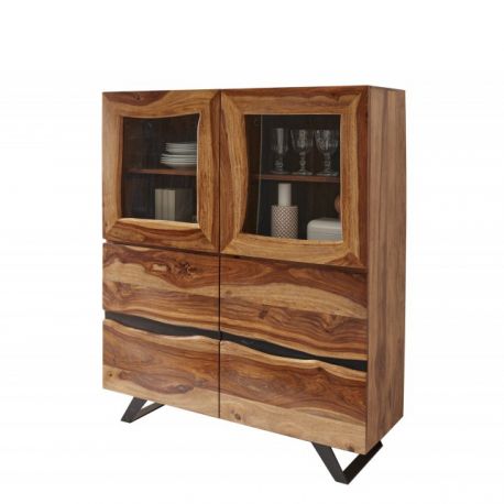 Vitrine - Vitrina design industrial Amazonas 140cm Sheesham