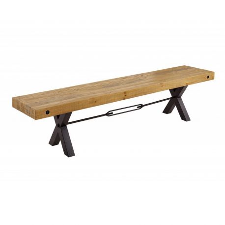 Banchete-Tabureti - Banca design industrial Thor 200cm Pin maro vintage
