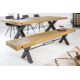 Banchete-Tabureti - Banca design industrial Thor 200cm Pin maro vintage