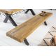 Banchete-Tabureti - Banca design industrial Thor 200cm Pin maro vintage