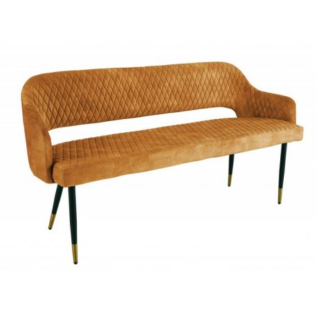 Banchete-Tabureti - Bancheta tapitata design modern Paris 160cm, galben mustar
