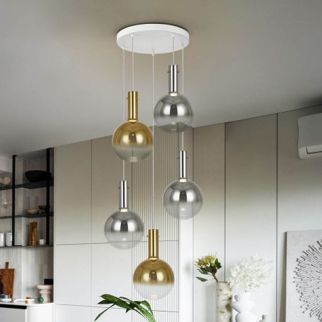 Pendule, Lustre suspendate - Lustra LED suspendata design modern Matices 5L