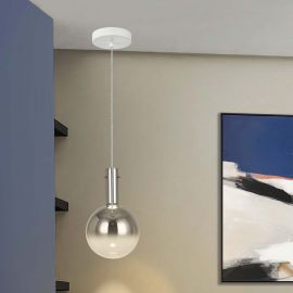 Pendule, Lustre suspendate - Pendul LED design modern Matices alb/fumuriu
