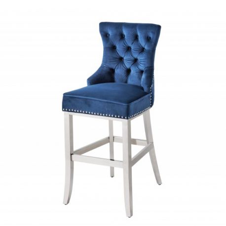 Scaune Bar - Scaun de bar stil baroc Castle Deluxe, albastru regal