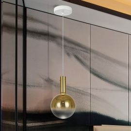 Pendule, Lustre suspendate - Pendul LED design modern Matices alb/auriu