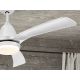 Lustre cu ventilator - Lustra LED cu Ventilator si telecomanda, lame din lemn, Aspas alb