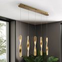 Lustra LED suspendata design modern Twist auriu