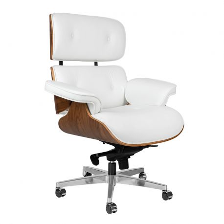 Scaune Birou cu role - Scaun de birou Lounge Governor alb