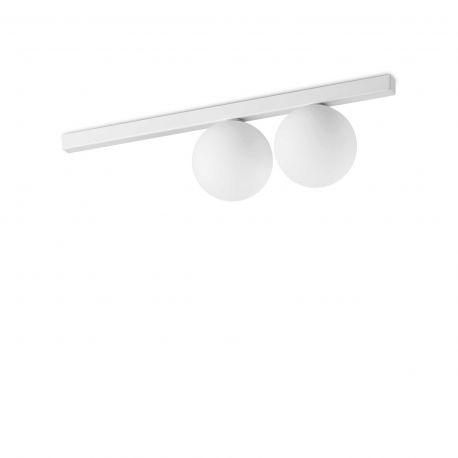 Plafoniere cu spoturi, Spoturi aplicate - Plafoniera moderna stil minimalist Binomio pl2 alba