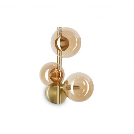 Aplice, corpuri de iluminat pentru pereti - Aplica de perete design modern Perlage ap3 alama/amber
