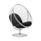 Fotoliu modern Ball 2 crom/ negru