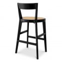 Scaun de bar LUX design clasic Alvear negru, ratan