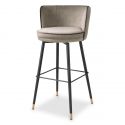 Scaun de bar pivotant design LUX Grenada, catifea Savona greige