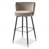 Scaun de bar pivotant design LUX Grenada, catifea Savona greige