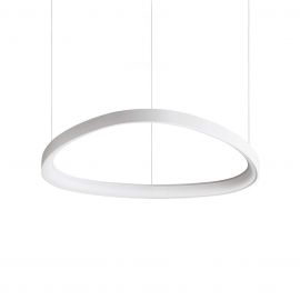Lustra LED suspendata design circular Gemini sp d061 dali/push alb
