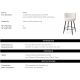 Scaune Bar - Scaun de bar pivotant design LUX Grenada Counter, Lyssa off-white