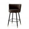 Scaun de bar pivotant design LUX Grenada Counter, catifea Savona gri