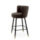 Scaune Bar - Scaun de bar pivotant design LUX Grenada Counter, catifea Savona gri