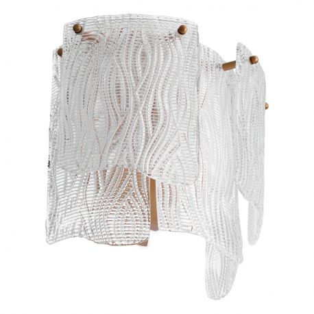 Aplice, corpuri de iluminat pentru pereti - Aplica de perete LUX design deosebit Asinara, sticla texturata