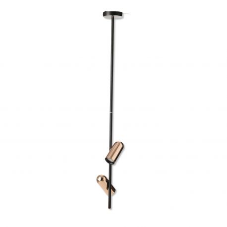 Pendule, Lustre suspendate - Pendul cu 2 spoturi stil minimalist VIVI TOP 2 negru/auriu