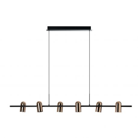 Pendule, Lustre suspendate - Lustra suspendata stil modern minimalist VIVI 6 negru/auriu