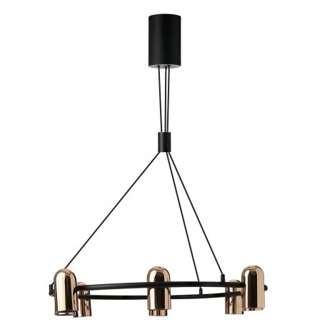 Pendule, Lustre suspendate - Lustra suspendata stil modern VIVI 8 negru/auriu