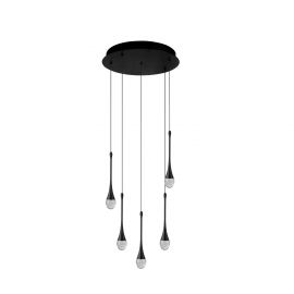 Pendule, Lustre suspendate - Lustra LED suspendata design decorativ DALMA 5 round BK