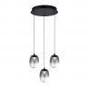 Lustra LED suspendata design modern PAMELA 3 round fumuriu