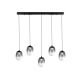 Pendule, Lustre suspendate - Lustra LED suspendata design modern PAMELA 5 LINE fumuriu